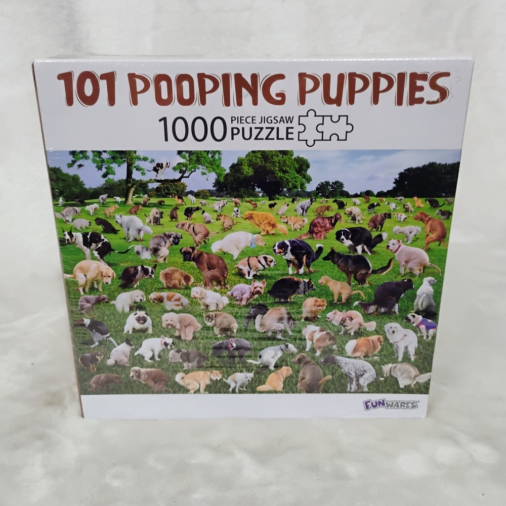 Funwares 101 Pooping Puppies 1000 Piece Jigsaw Puzzle Gag‎ Gift Dog Lover Sealed